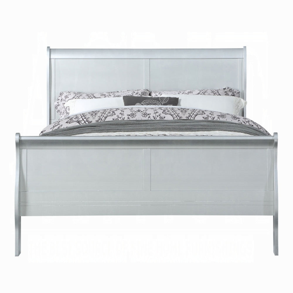 Light Gray Full Sleigh Bed