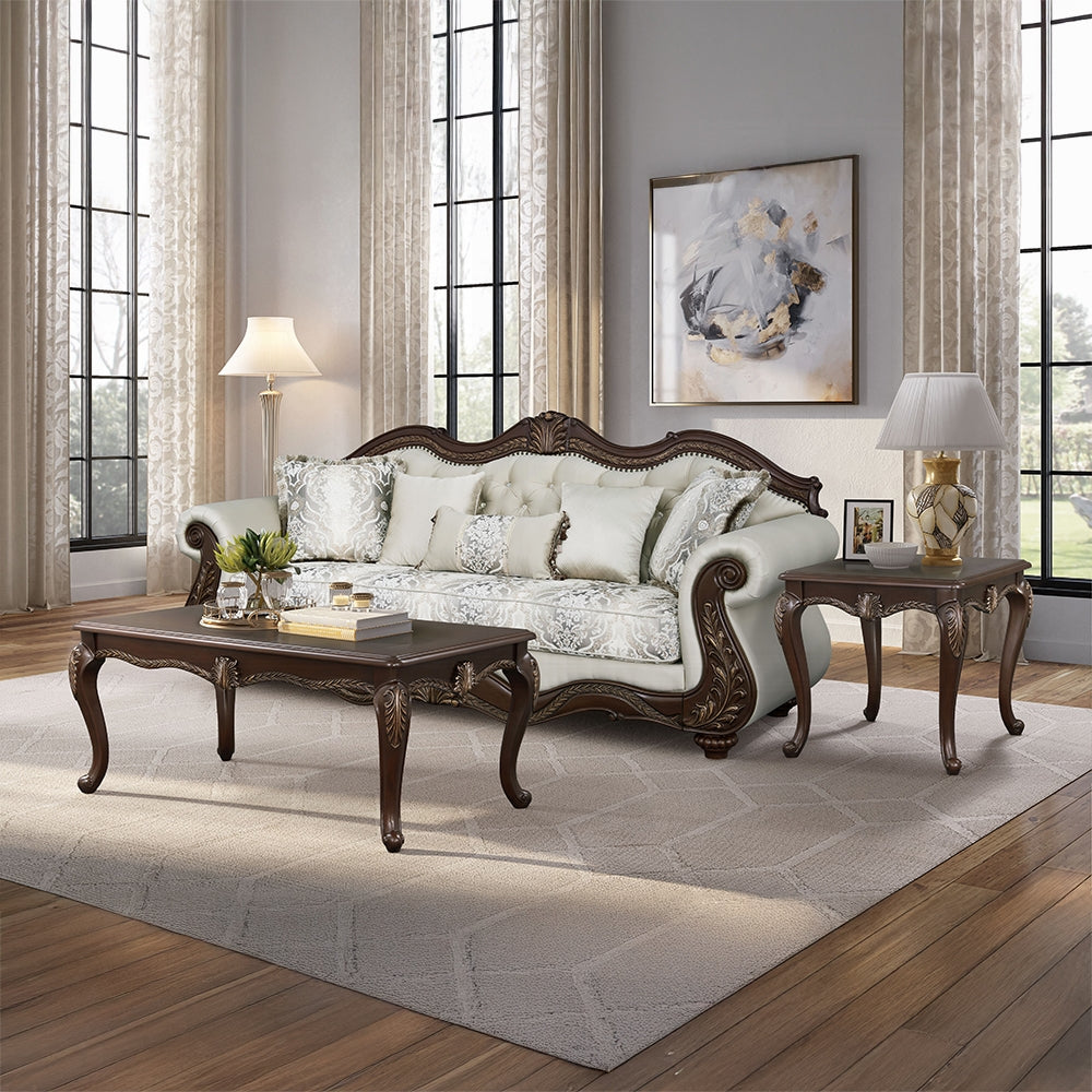 Pierce Cherry Finish Coffee & End Table Set