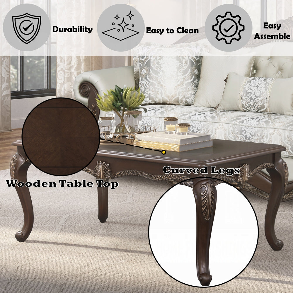 Pierce Cherry Finish Coffee & End Table Set