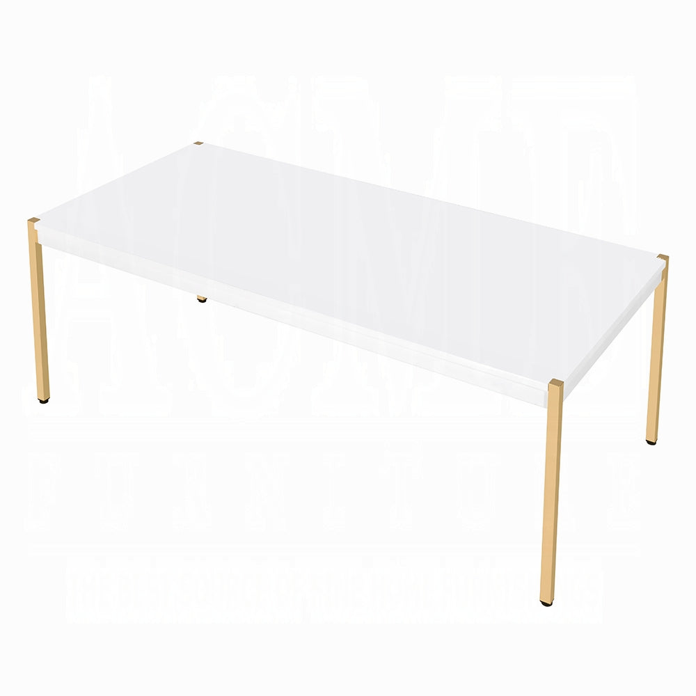 White & Gold Coffee & End Table Set