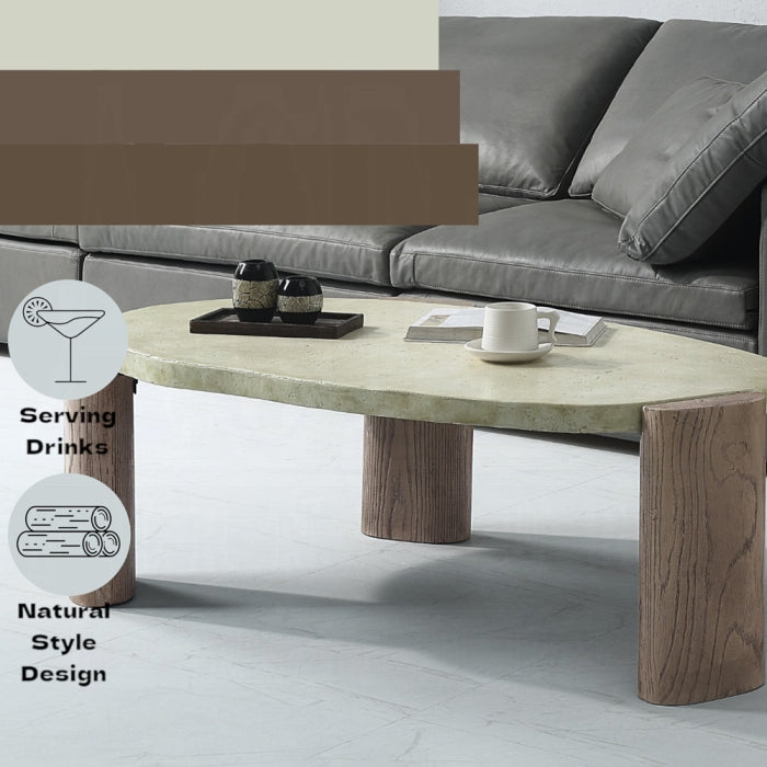 Nature-inspired Cement Top Coffee Table