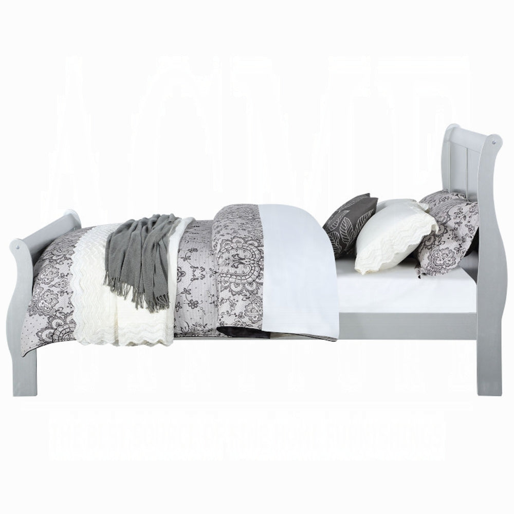 Light Gray Full Sleigh Bed