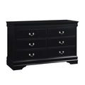 Black Wood 6 Drawer Dresser.