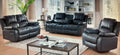Black Leather Recliner Livingroom Set