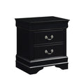 Black Wood 2-Drawer Night Stand