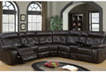 Brown Leather Double Recliner Sectional