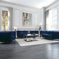 Blue Velvet Upholstered Livingroom Set