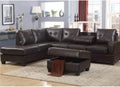 Brown Leather Sectional w/ Ottoman.