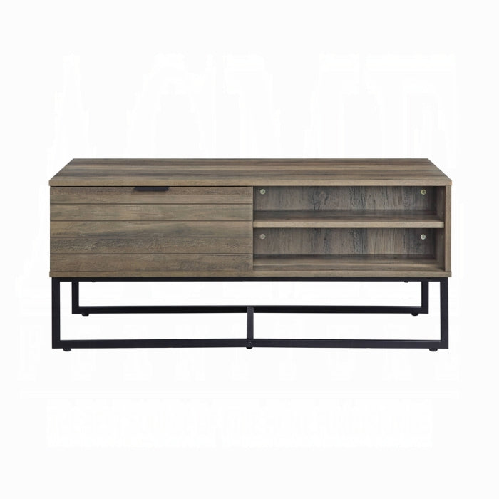 Homare Rustic Oak & Black Finish Coffee Table.