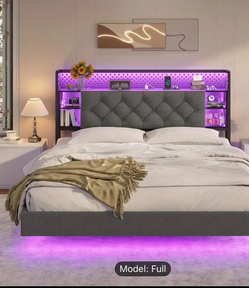 Twin Full Queen Size Bed Frame With LED Lights