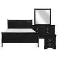 4Pc Black Sleigh Bed Bedroom Set