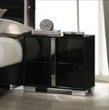 Black 2 Drawer Night Stand