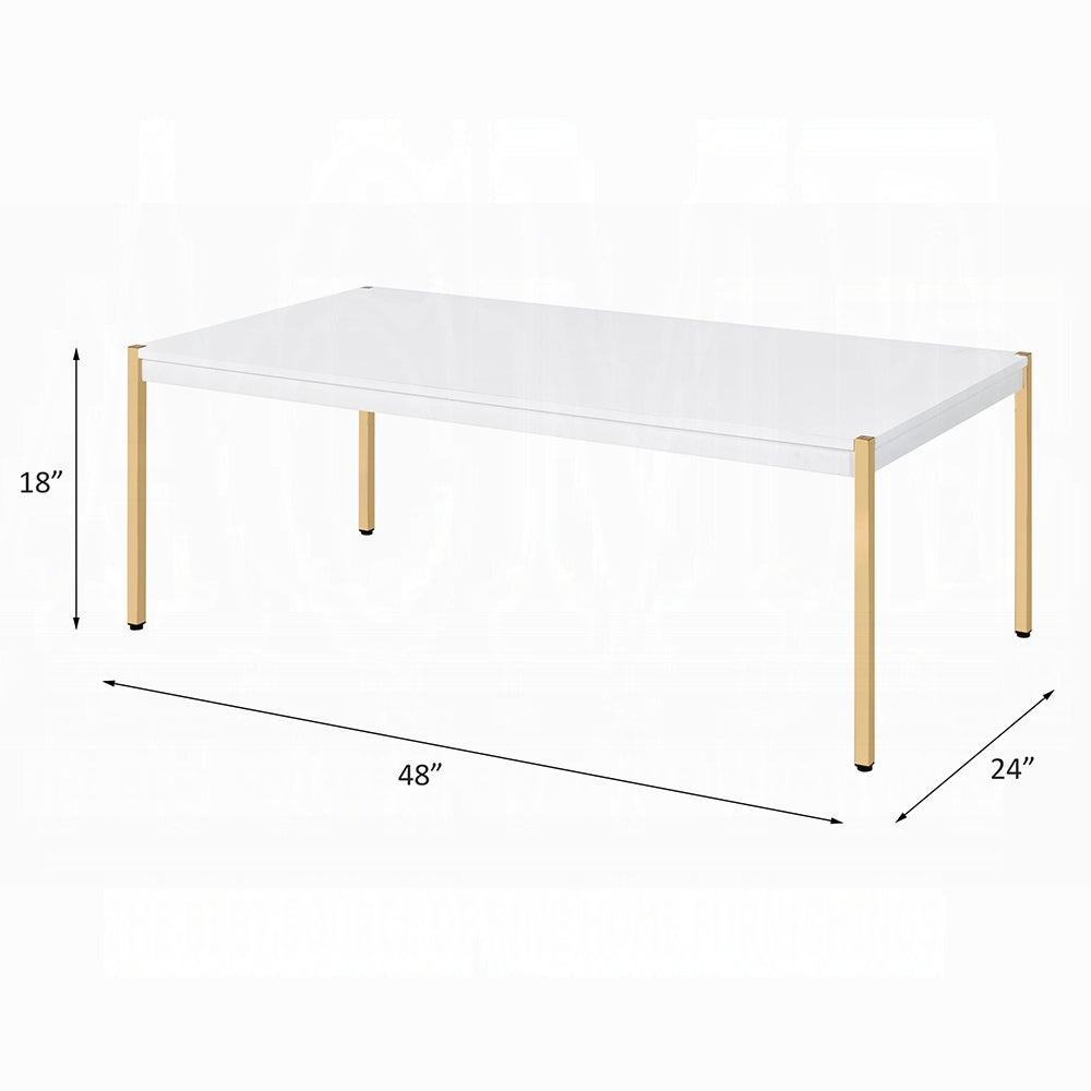 White & Gold Coffee & End Table Set