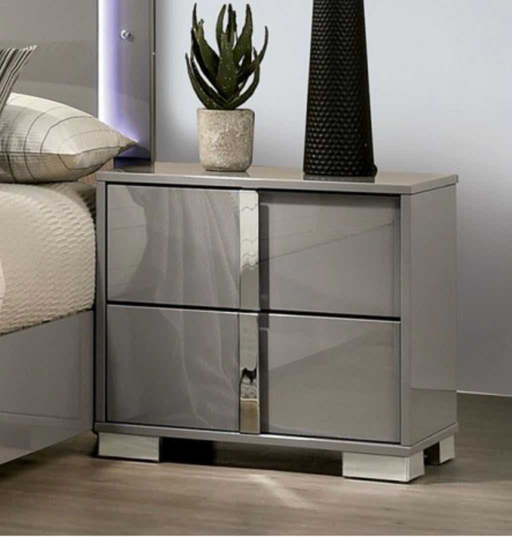 Black 2 Drawer Night Stand