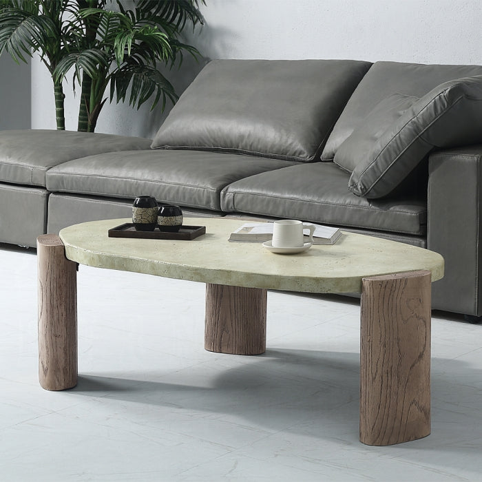 Nature-inspired Cement Top Coffee Table