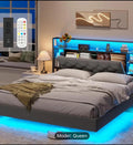 Queen Platform Bed with LED Lights