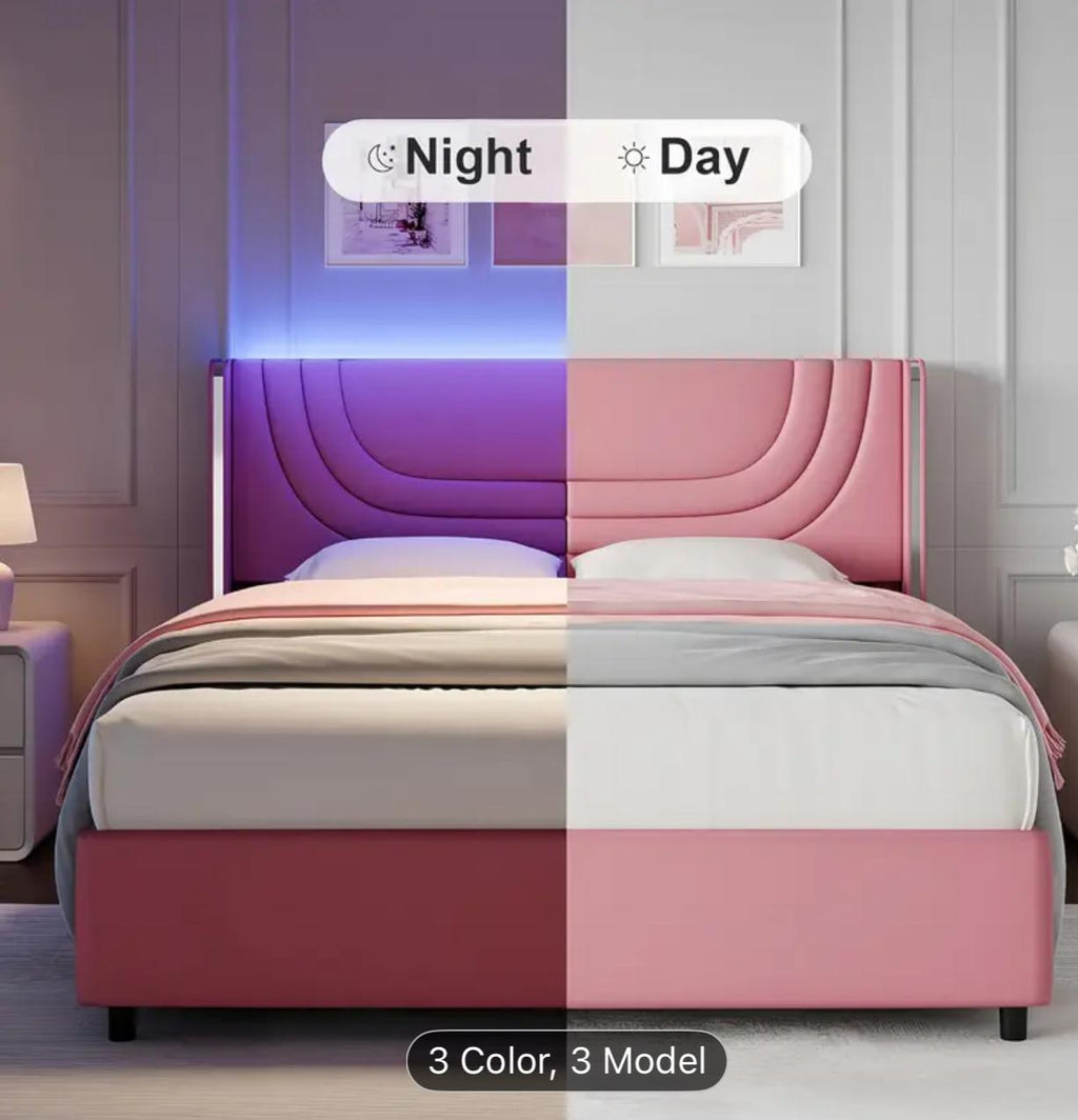 Twin Full Queen Size Bed Frame With LED Lights