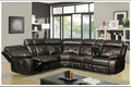 Black Leather Double Recliner Sectional