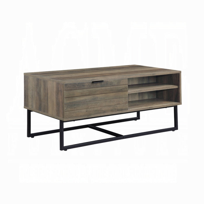 Homare Rustic Oak & Black Finish Coffee Table.
