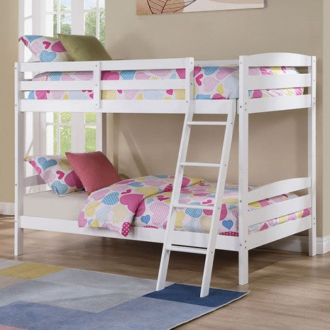 White Solid Wood Twin/Twin Bunk bed