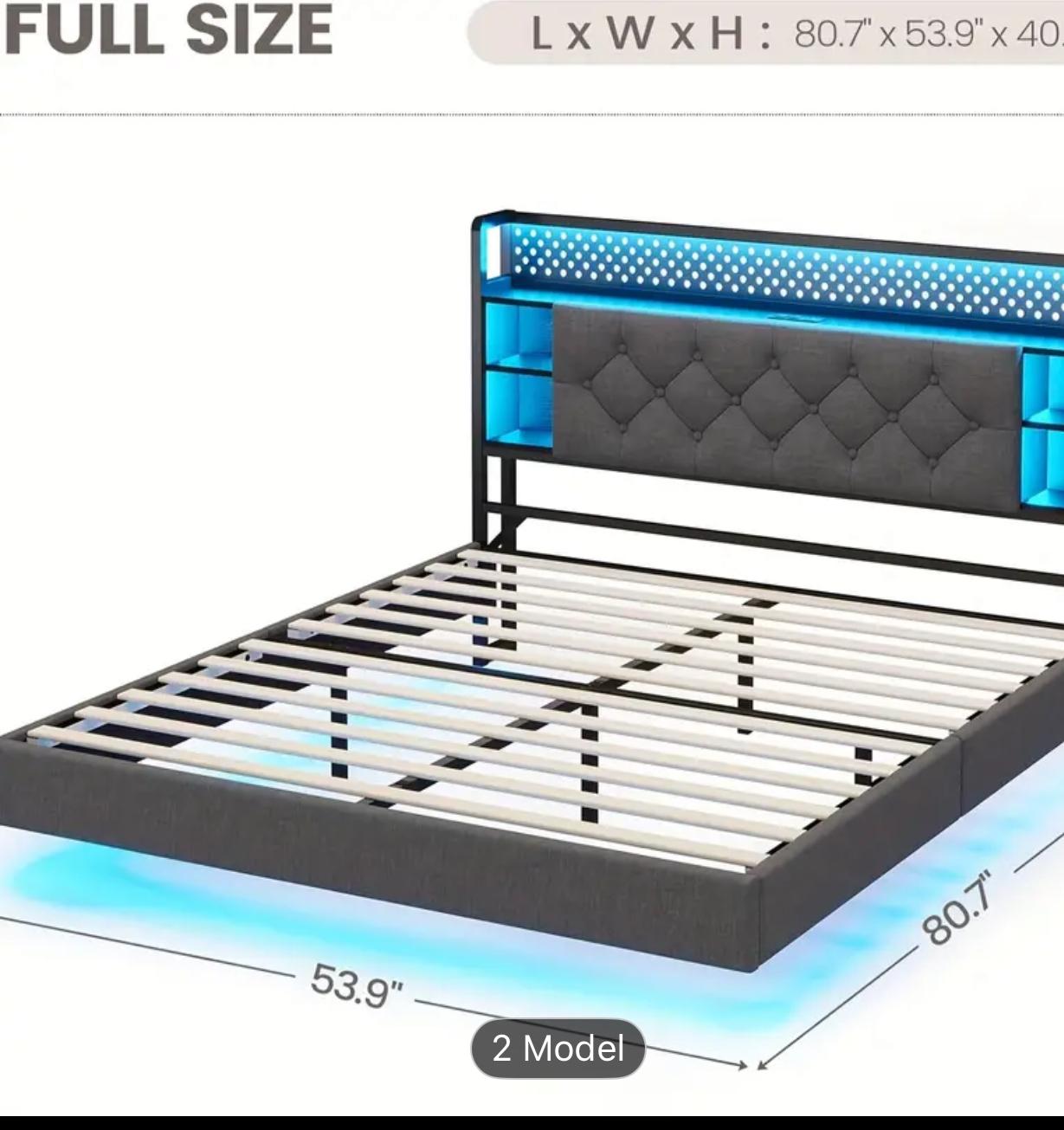 Twin Full Queen Size Bed Frame With LED Lights
