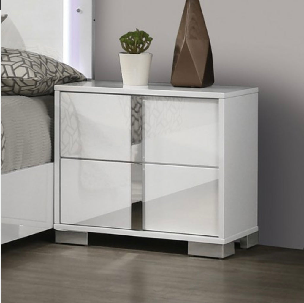 Black 2 Drawer Night Stand