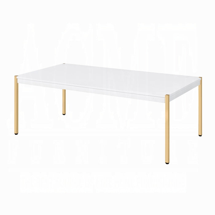 White & Gold Coffee & End Table Set