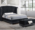 Black Velvet Upholstered Platform Bed