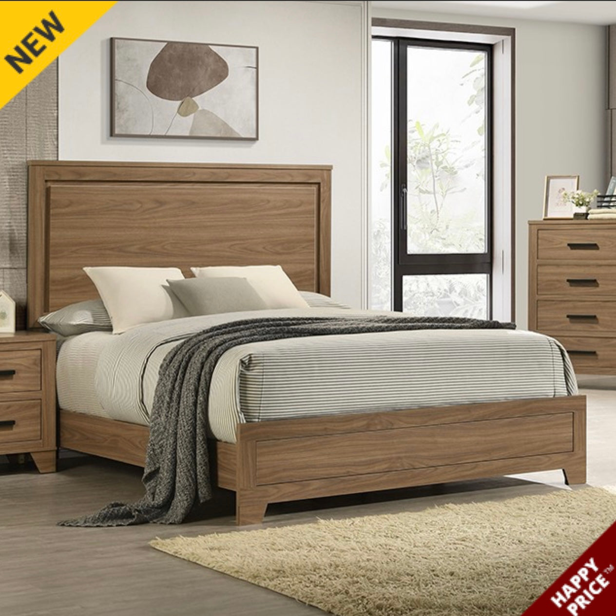 Panelli Rustic Brown King,Queen, Full Bed