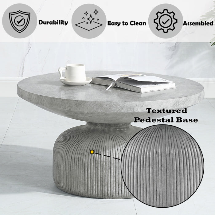 Nature-Inspired Laddie Cement Coffee & End Table