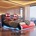 Queen Platform Bed with USB LED Lights