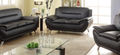 3Pc Black Leather Livingroom Set.