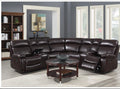 Brown Leather Recliner Sectional