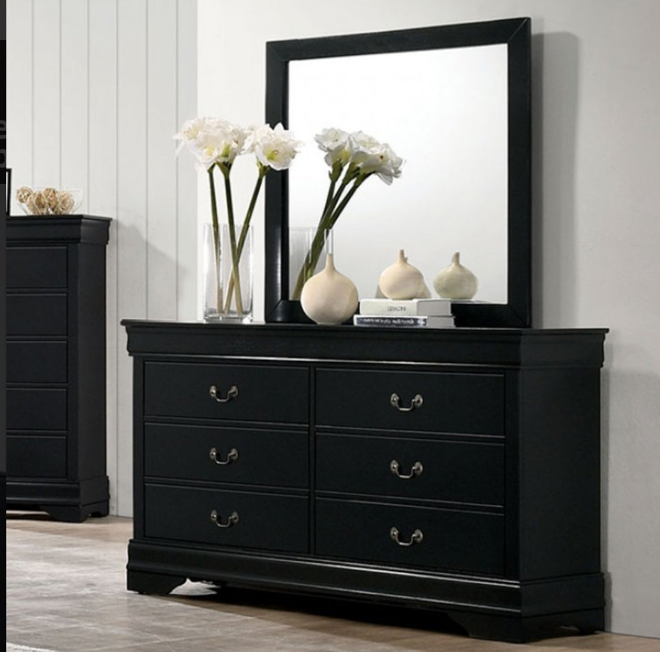 5Pc Black Sleigh Bed Bedroom Set