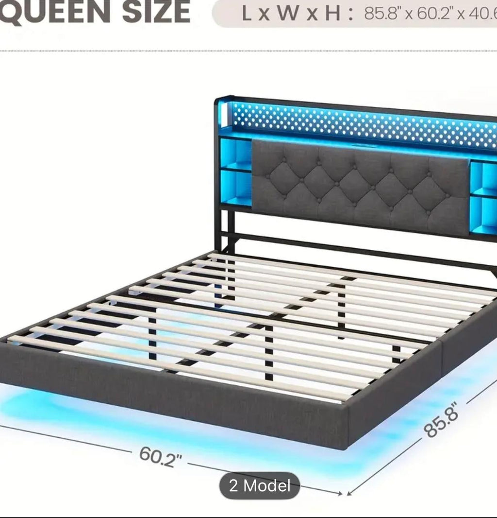 Twin Full Queen Size Bed Frame With LED Lights