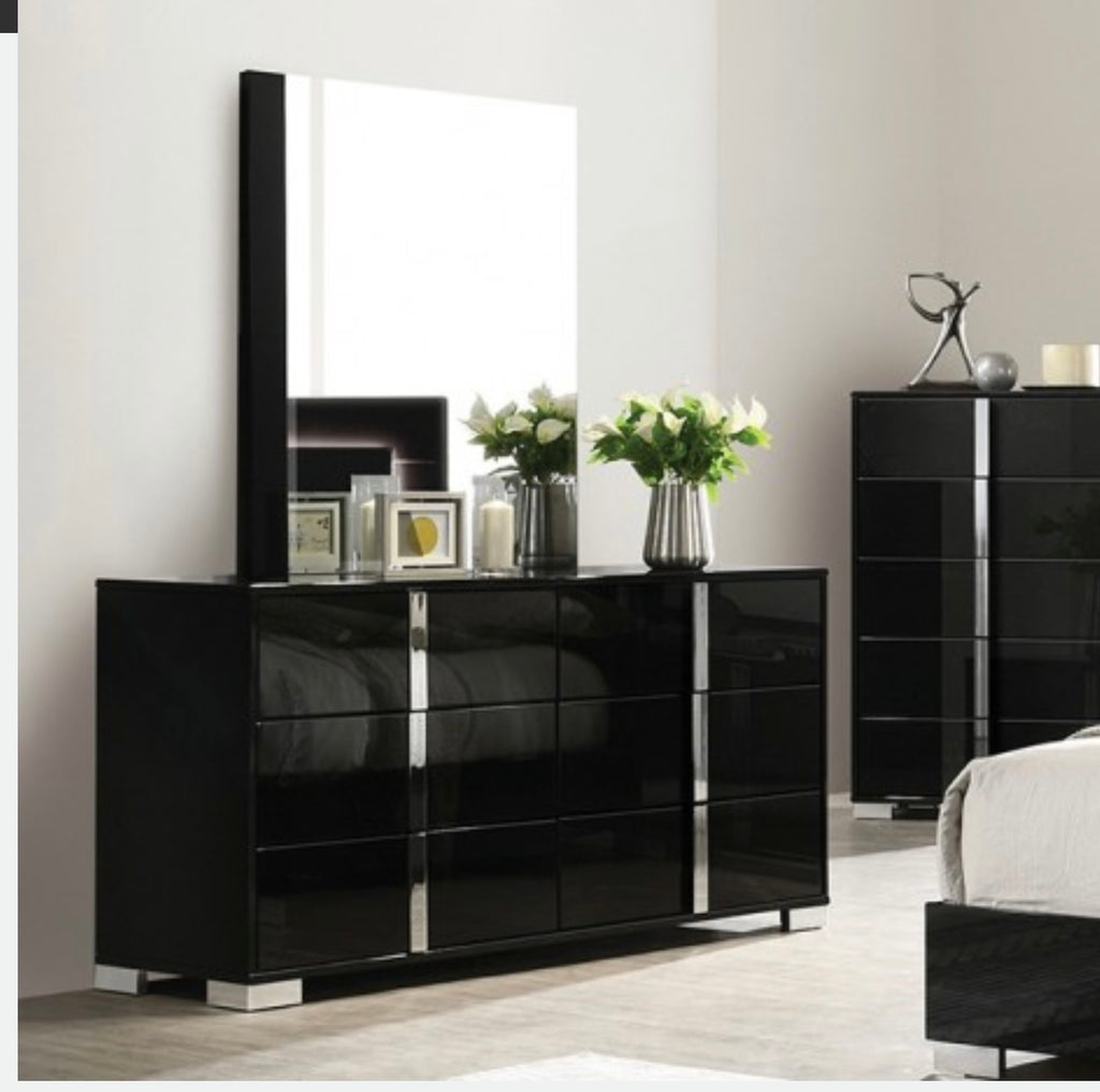 Black Dresser with Mirror