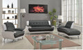 3Pc Black & White Leather Livingroom Set