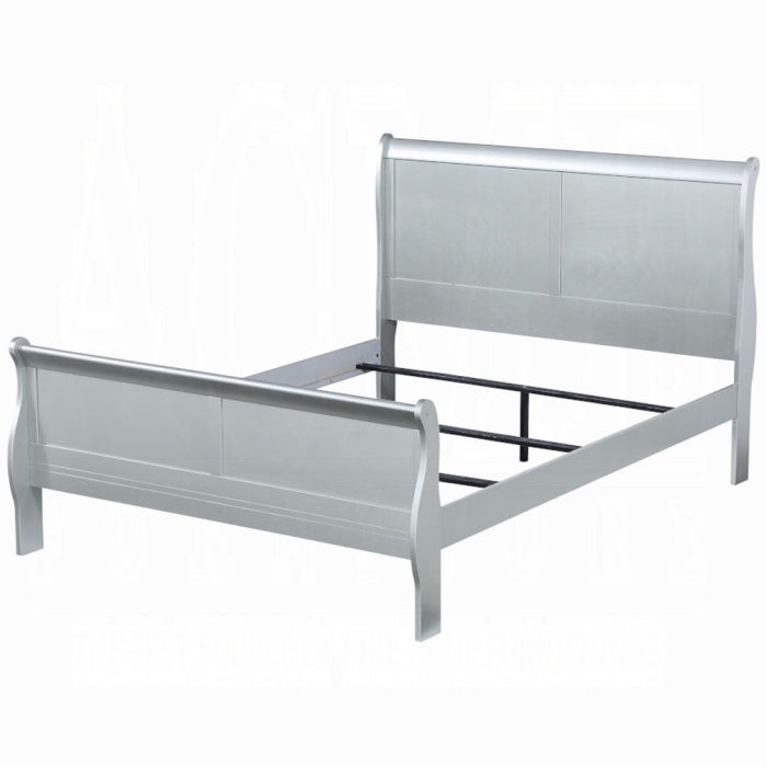 Light Gray Full Sleigh Bed