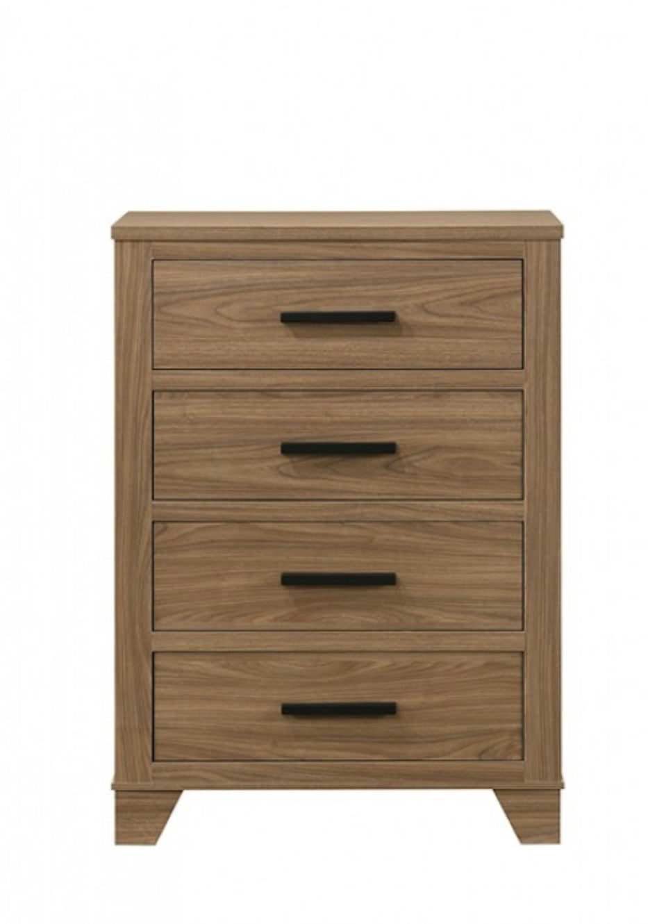 Walnut Metal Center Glide Chest of Drawers