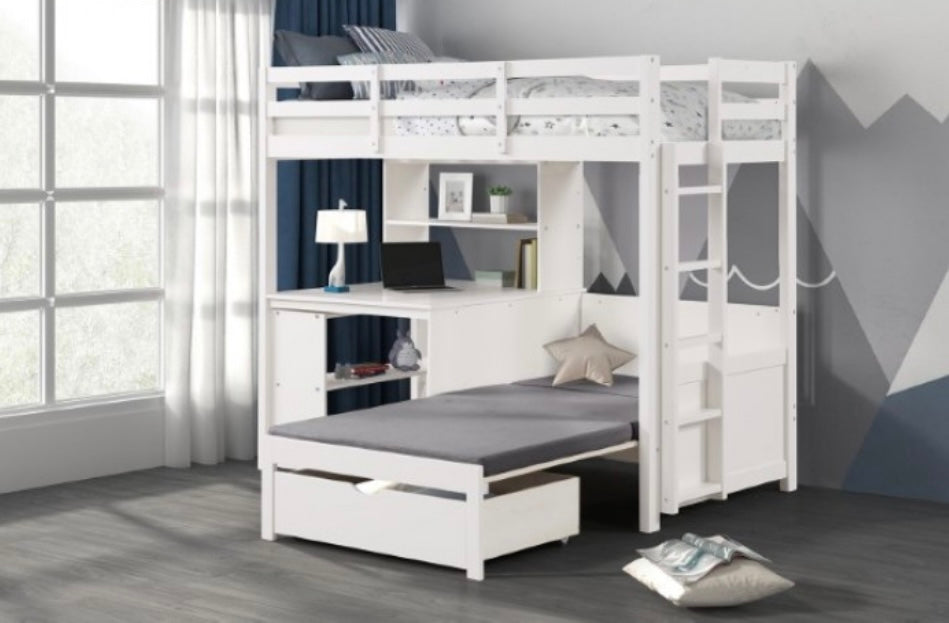 Median Twin/Twin Loft Bed w/USB Ports