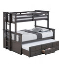 University Gray Twin/Full Bunk Bed w/Trundle