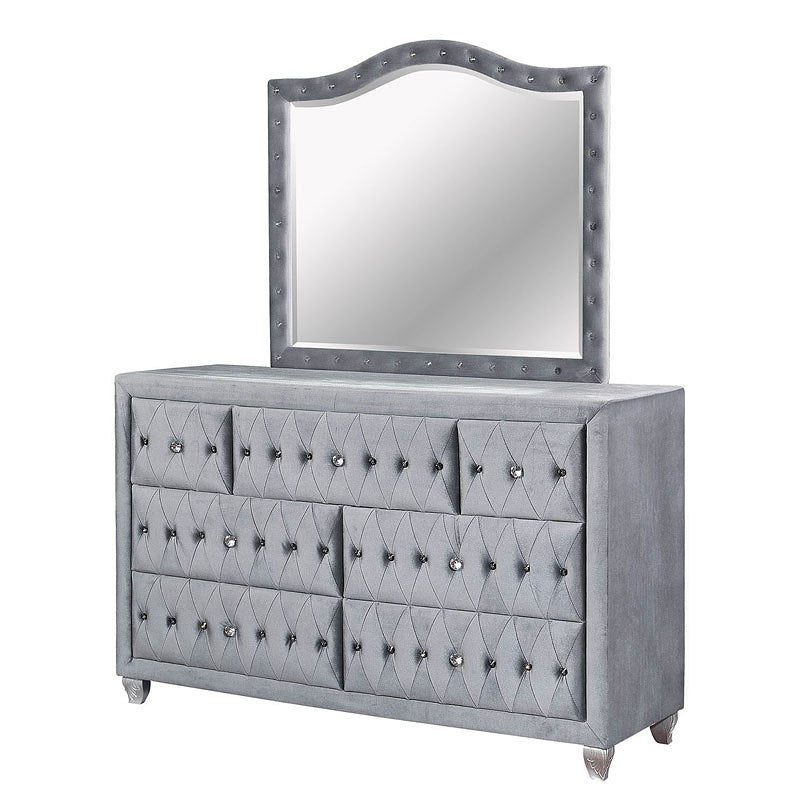 SANSOM E.King & Queen Bed, Black, Blue, & Grey