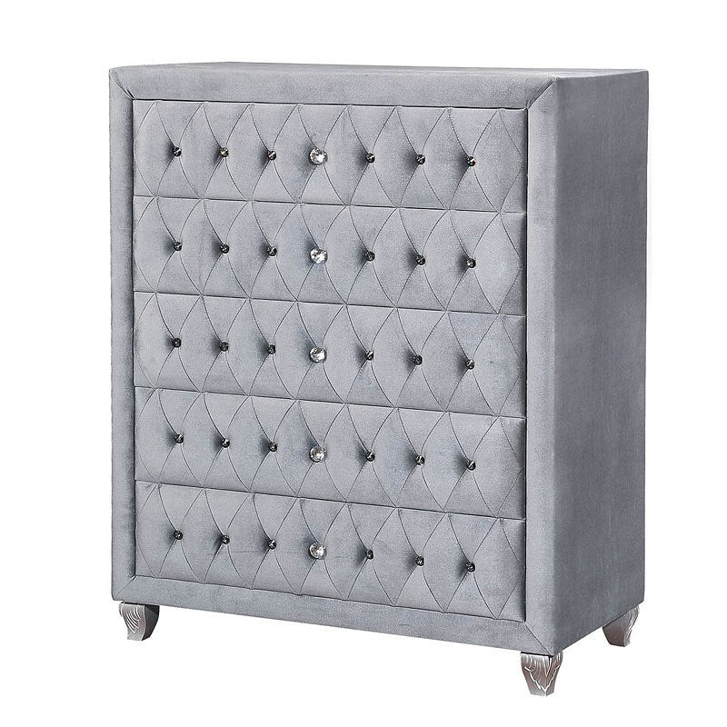 SANSOM E.King & Queen Bed, Black, Blue, & Grey