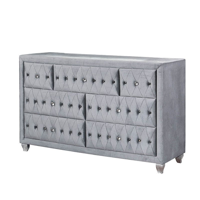SANSOM E.King & Queen Bed, Black, Blue, & Grey