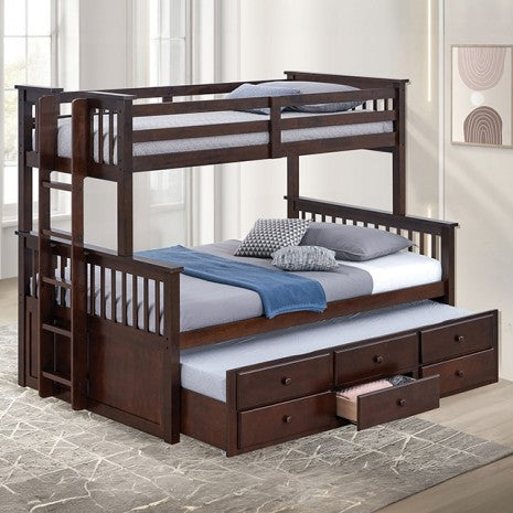 University Twin/Full Bunk Bed w/Trundle