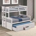 University White Twin/Full Bunk Bed w/Trundle