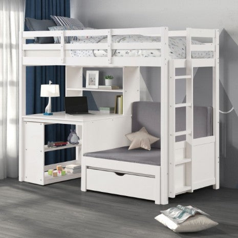 Median Twin/Twin Loft Bed w/USB Ports