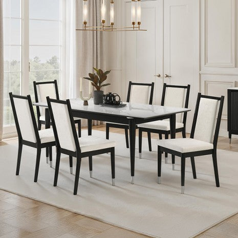 5Pc Black & White Contemporary Dining Set