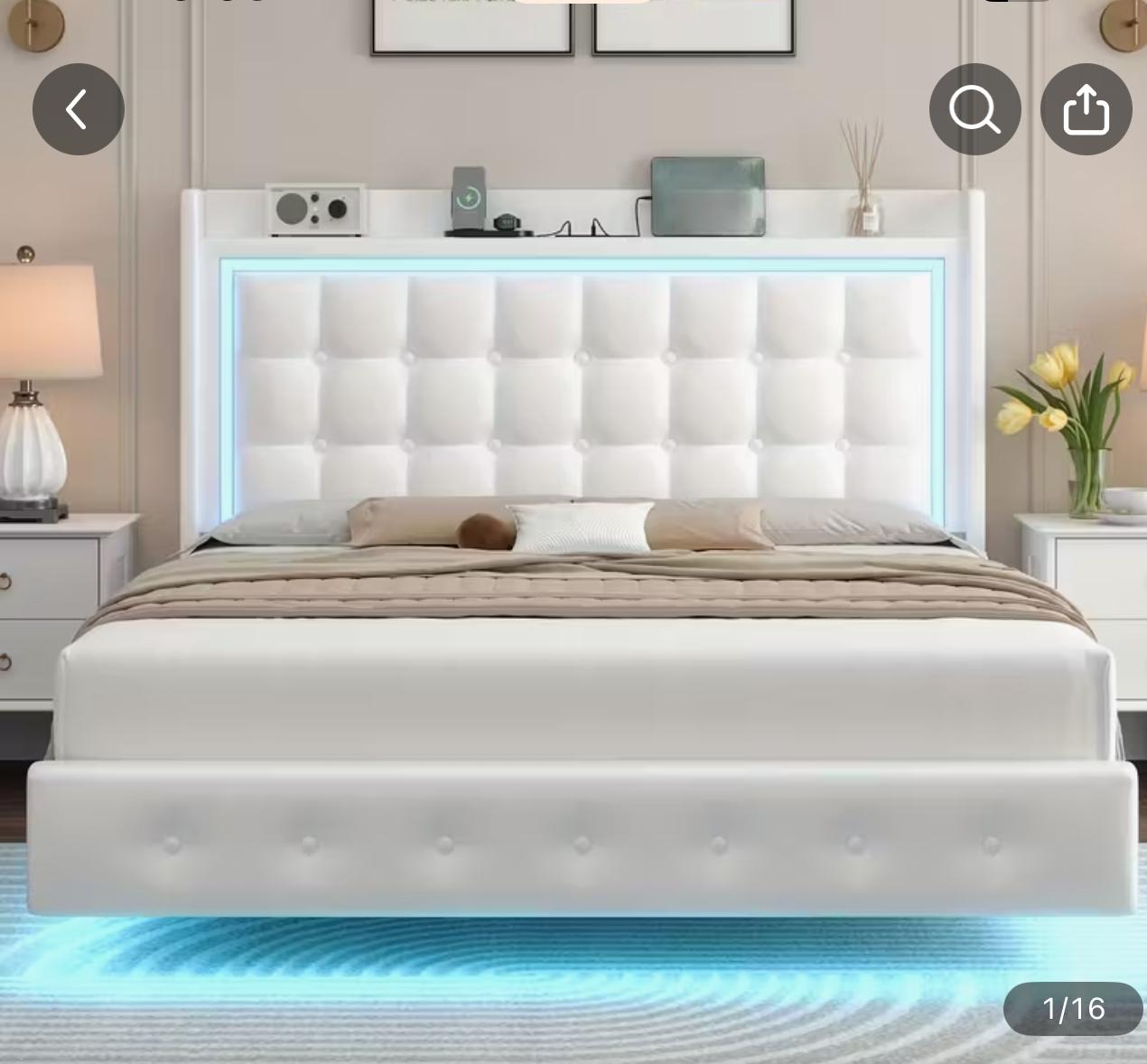 Queen Full Twin Bed Frame with RGB LED Lights