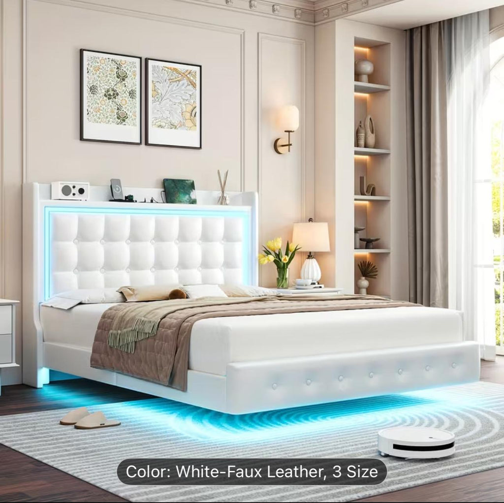 Queen Full Twin Bed Frame with RGB LED Lights
